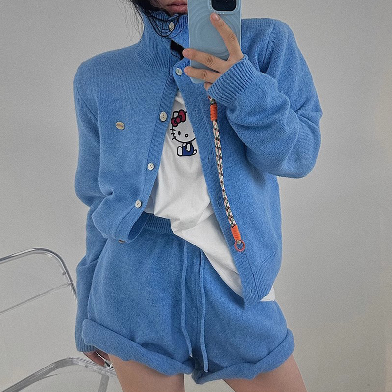 Winter Clothing Pk - 한국 시크 가을 레트로 레터 라벨