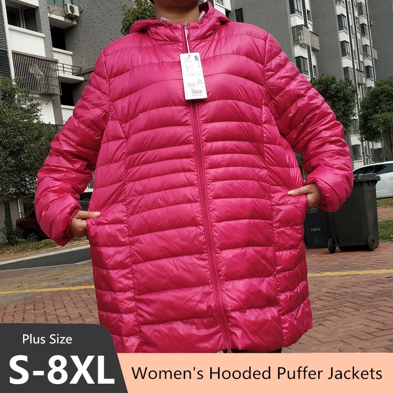 플러스 사이즈 5XL 6XL 7XL 여성용 후드 퍼퍼  - Winter Clothing Pk 리뷰 및 가격