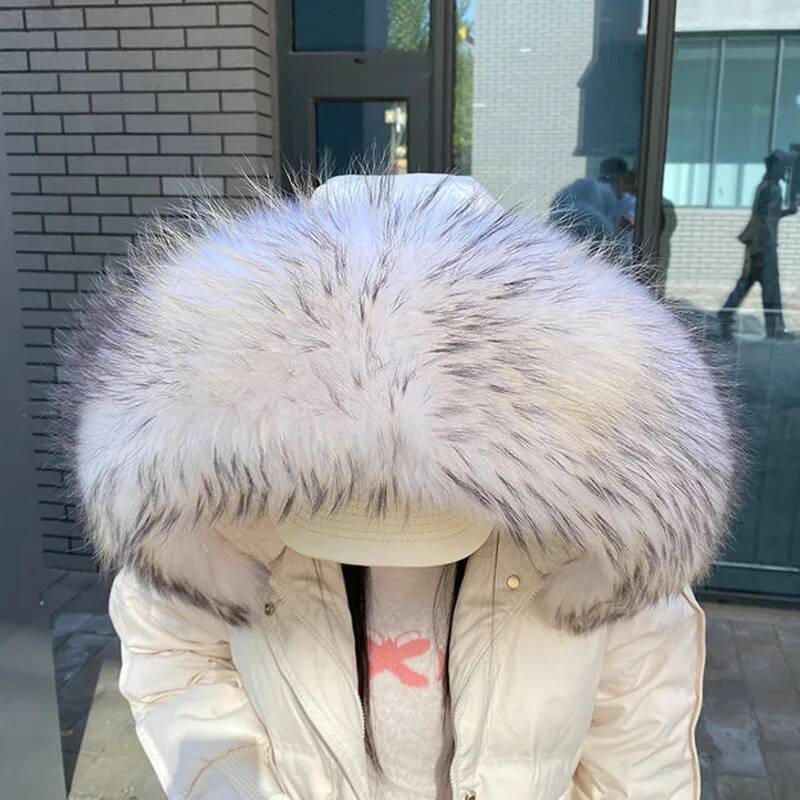 여성용 라쿤털 칼라, 진짜 털 칼라, 따뜻한 천연 털  - Winter Clothing Pk 리뷰 및 가격