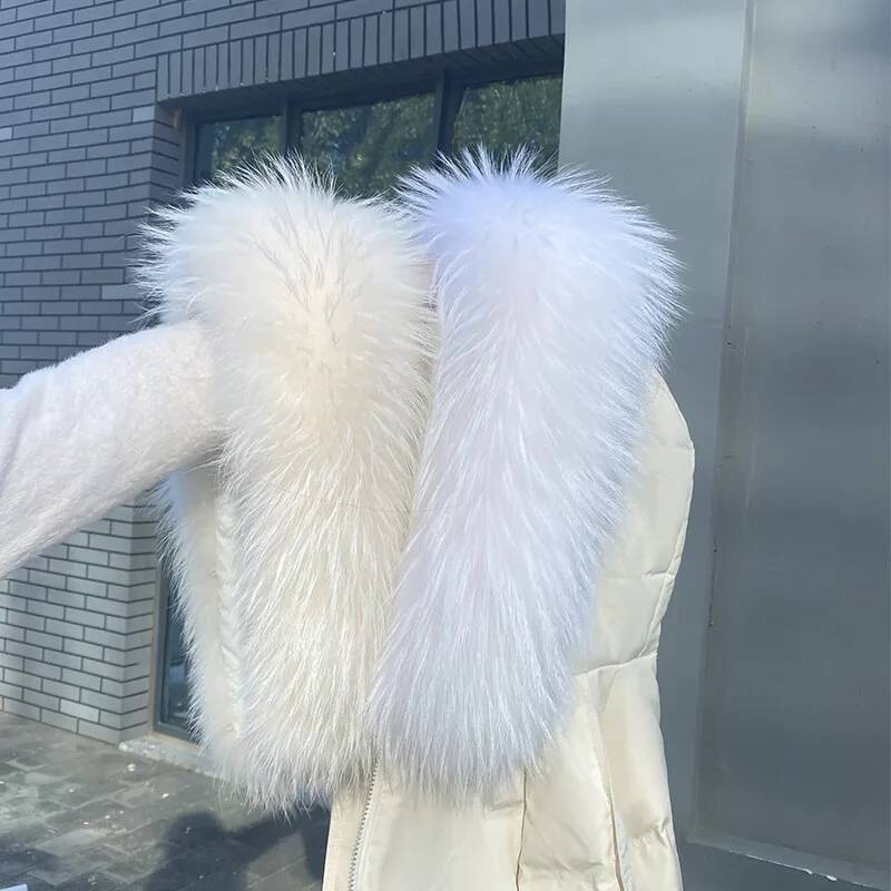 여성용 라쿤털 칼라, 진짜 털 칼라, 따뜻한 천연 털  - Winter Clothing Pk 리뷰 및 가격