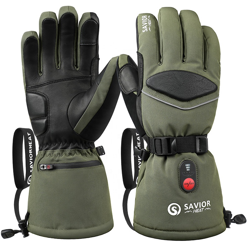 녹색 7.4V 3000mAh 야외용 보온 스키 장갑,  - Heated Gloves Electric 리뷰 및 가격