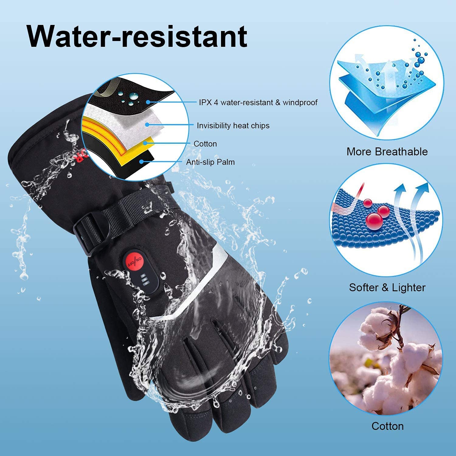 눈 사슴 겨울 온수 장갑 여성 남성 전기 오토바이 열  - Heated Gloves Electric 리뷰 및 가격
