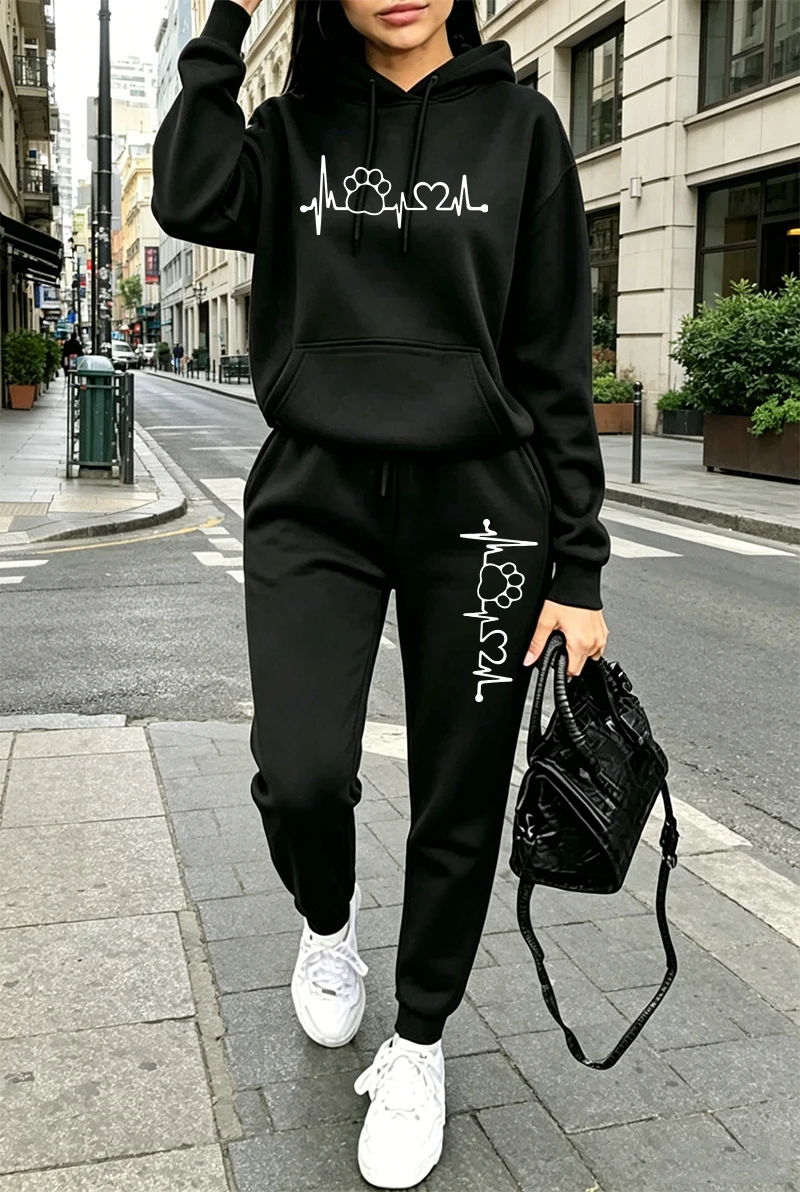 2026 여성 트레이닝복 프린팅 캐주얼 후드티 스웨트셔 - Winter Clothing For Women 리뷰 및 가격