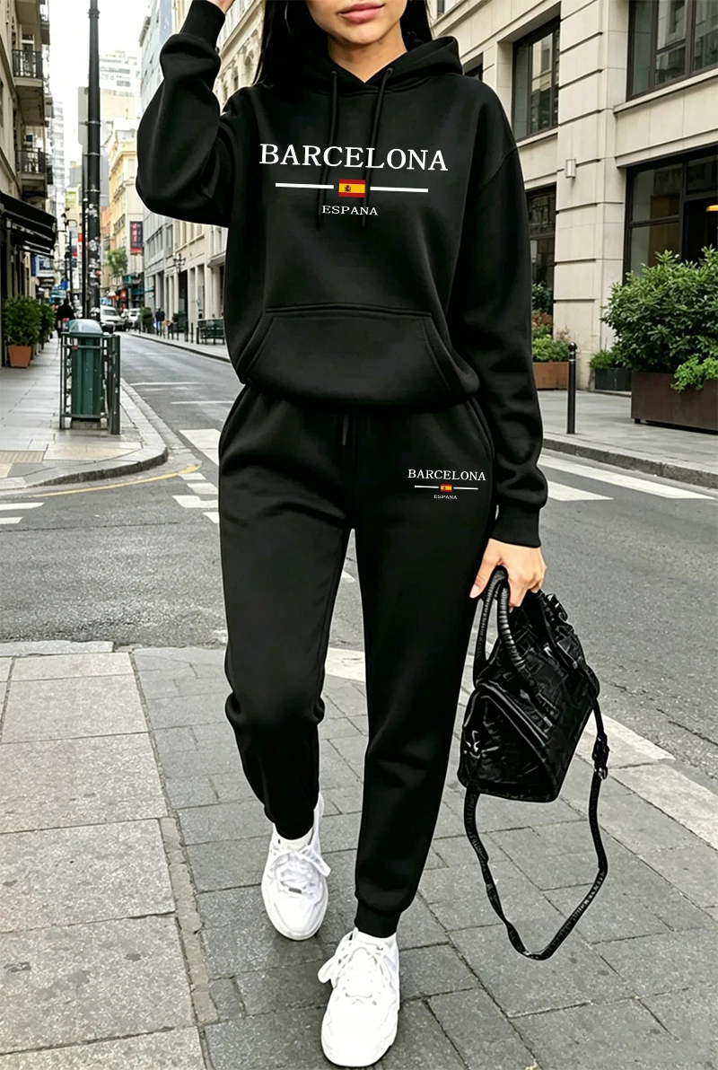 여성 패션 트레이닝복 프린팅 캐주얼 후드티 스웨트셔츠  - Winter Clothing For Women 리뷰 및 가격