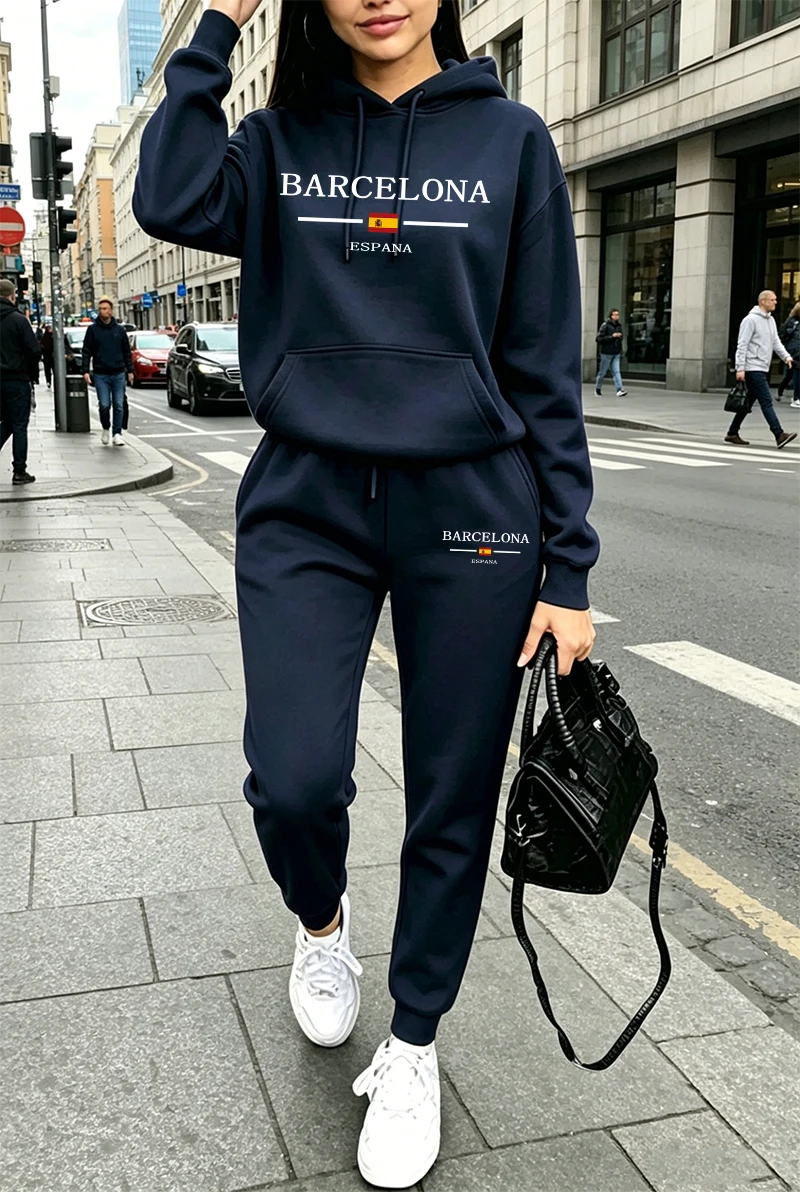 여성 패션 트레이닝복 프린팅 캐주얼 후드티 스웨트셔츠  - Winter Clothing For Women 리뷰 및 가격
