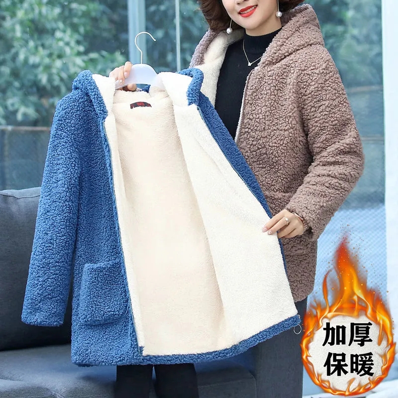 어머니 겨울 코트 후드 중년 여성 의류 벨벳 두꺼운 폴 - Winter Clothing For Women 리뷰 및 가격