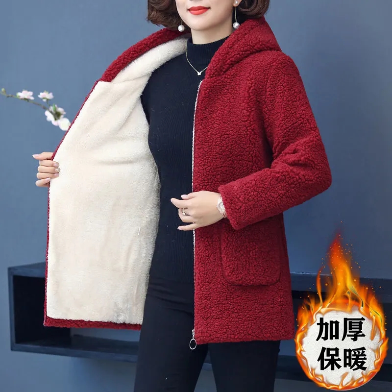 어머니 겨울 코트 후드 중년 여성 의류 벨벳 두꺼운 폴 - Winter Clothing For Women 리뷰 및 가격